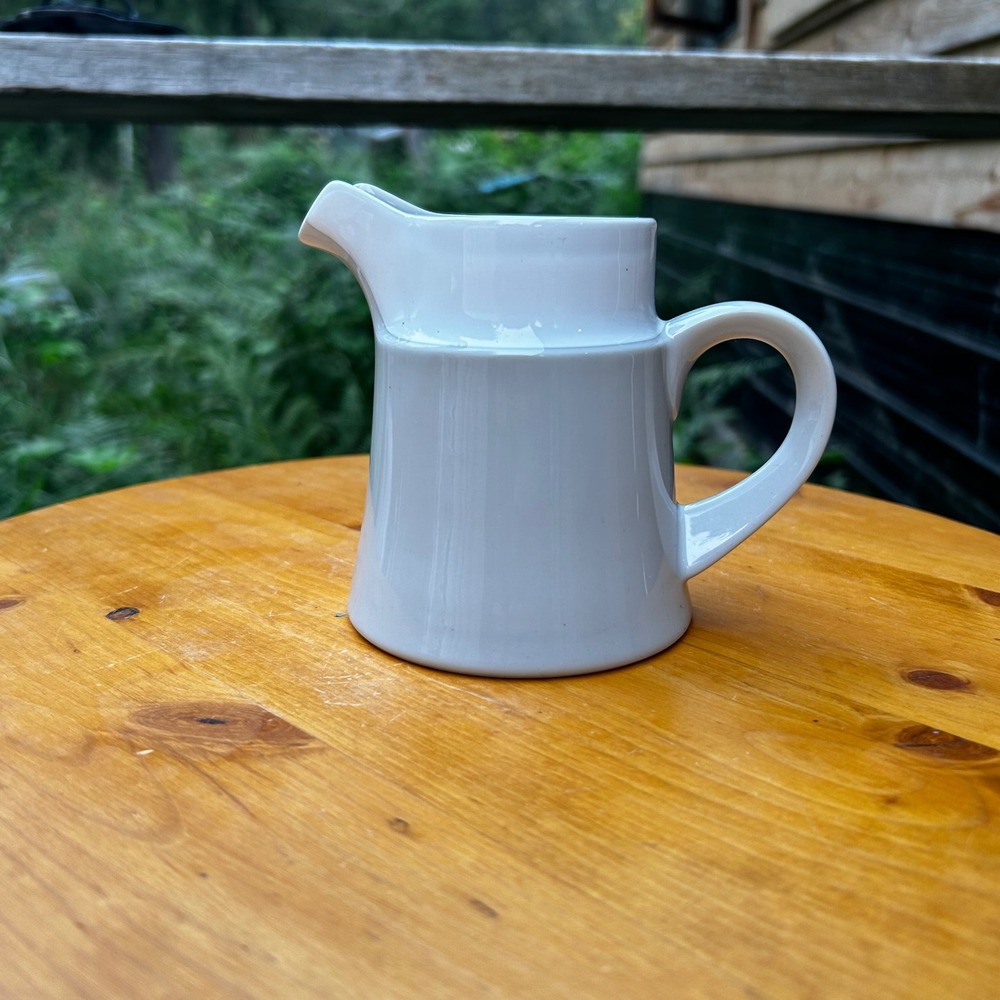 Vintage Stoneware Creamer Small White Fantasia Ice Flower MCM Jug Noritake